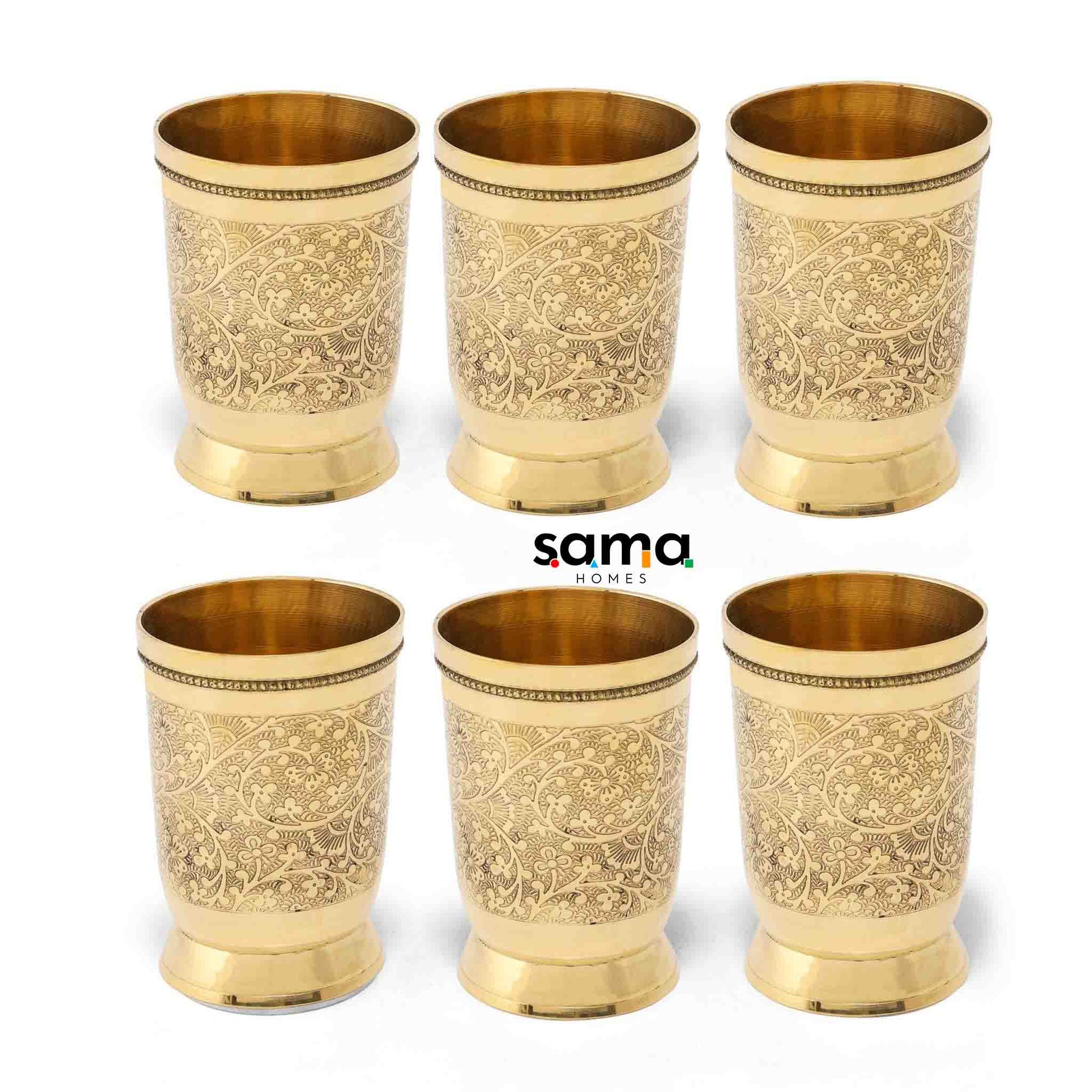 Handcrafted Brass Drinking Glass | Vintage Style Copperware | Eco-Friendly Barware for Home and Events - Sama Homes - Image 6