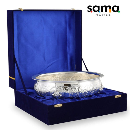 SAMA Homes - brass ganesh urli with velvet box