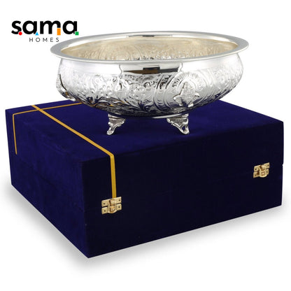 SAMA Homes - brass ganesh urli with velvet box