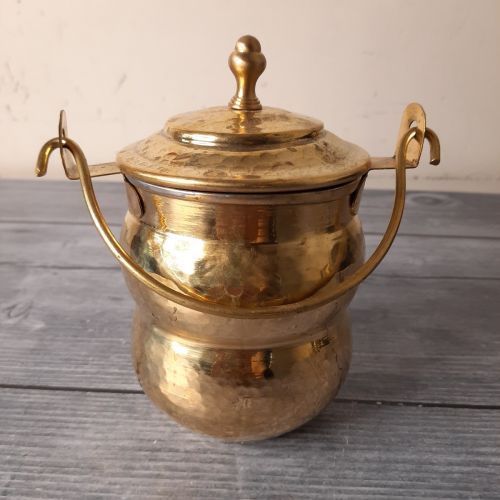 SAMA Homes - brass pot shaped storage ghee thooku