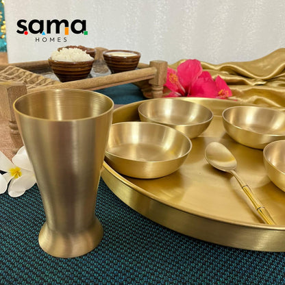SAMA Homes - brass gujararti thali set matte finish