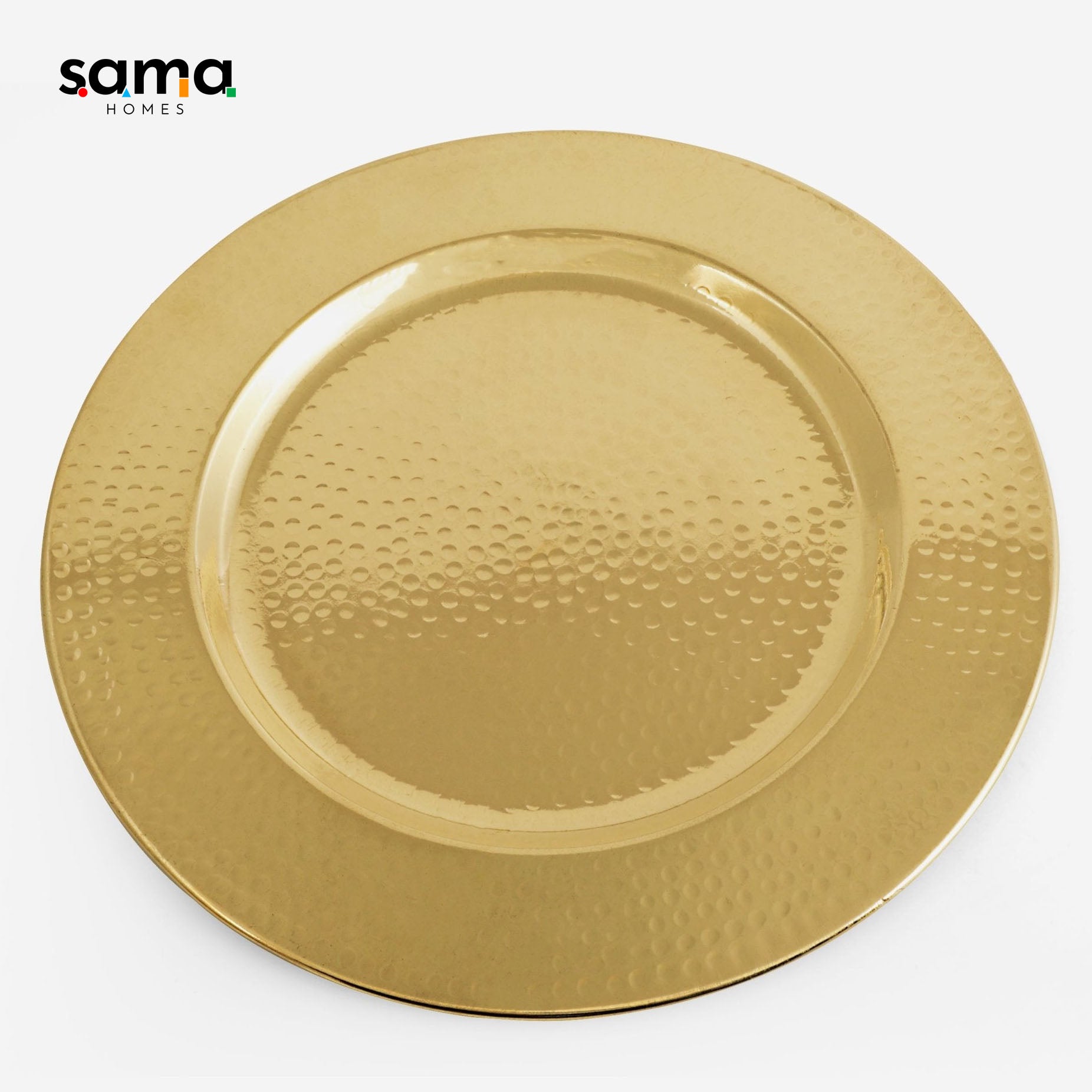 SAMA Homes - brass hammered charger plate