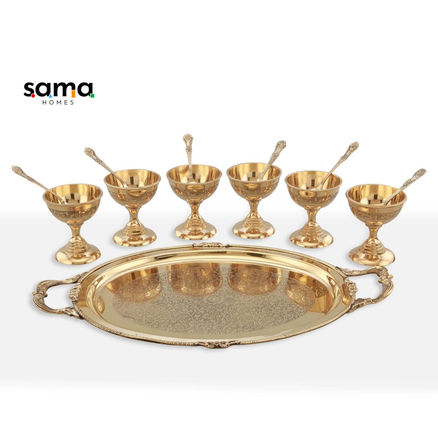 SAMA Homes - brass ice cream set