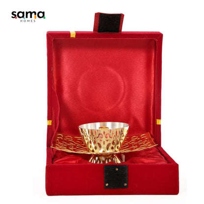 SAMA Homes - brass jaali oil lamp deepak