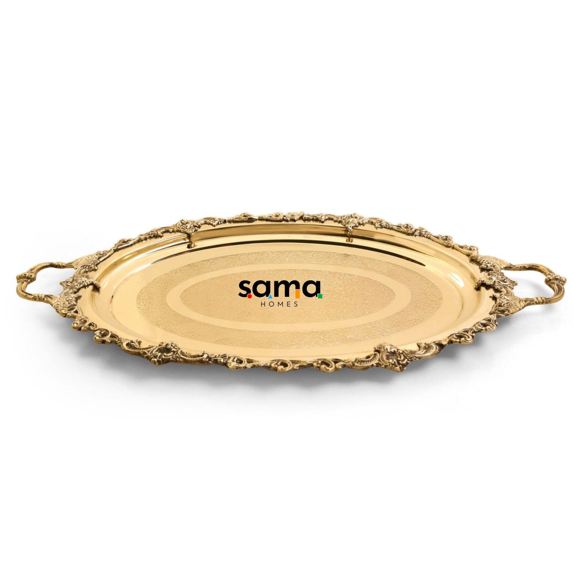 SAMA Homes - brass mughal tray