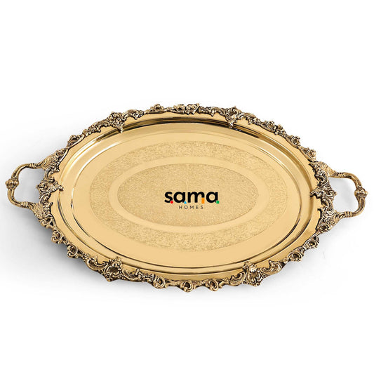 SAMA Homes - brass mughal tray