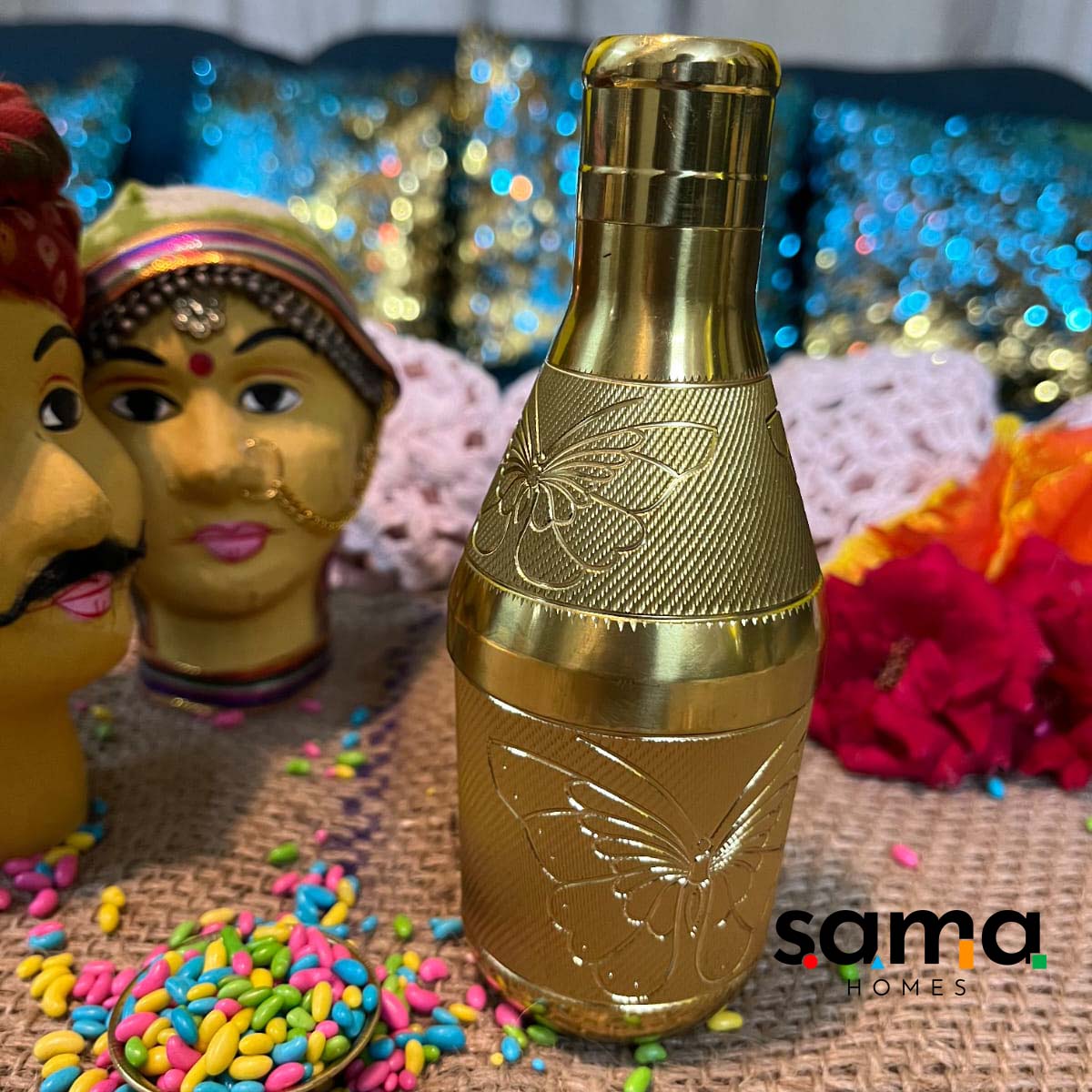 Brass Mukhwas Bottle - Sama Homes - Image 13