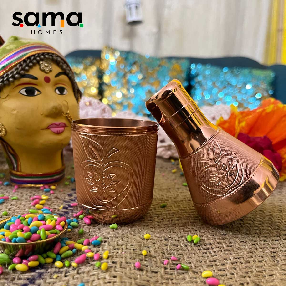 Brass Mukhwas Bottle - Sama Homes