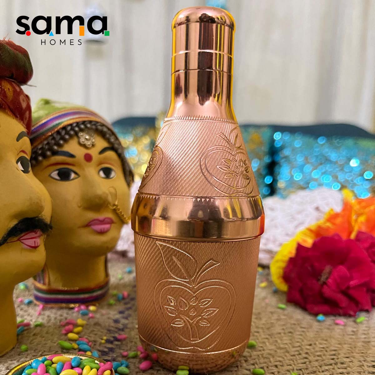 Brass Mukhwas Bottle - Sama Homes