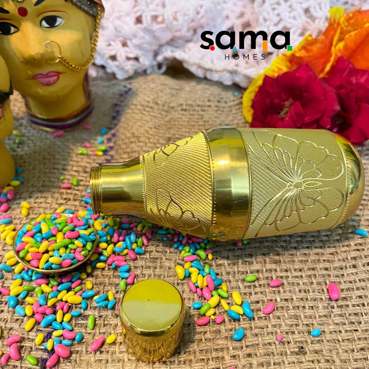 Brass Mukhwas Bottle - Sama Homes - Image 14