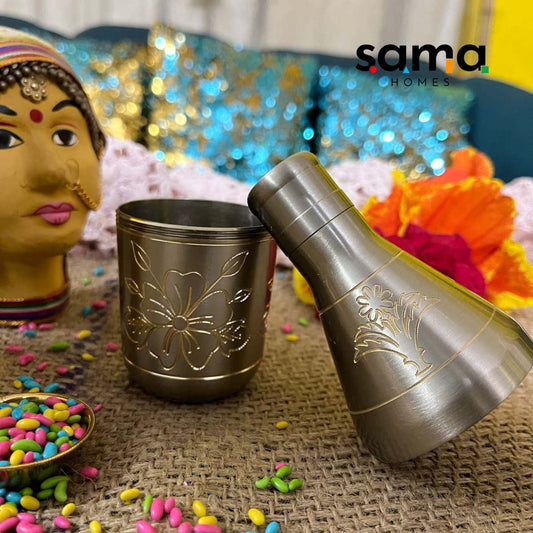 Brass Mukhwas Bottle - Sama Homes