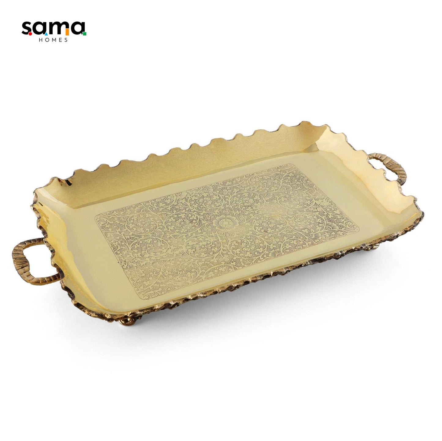 SAMA Homes - brass rectangular fruit tray