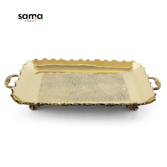 SAMA Homes - brass rectangular fruit tray