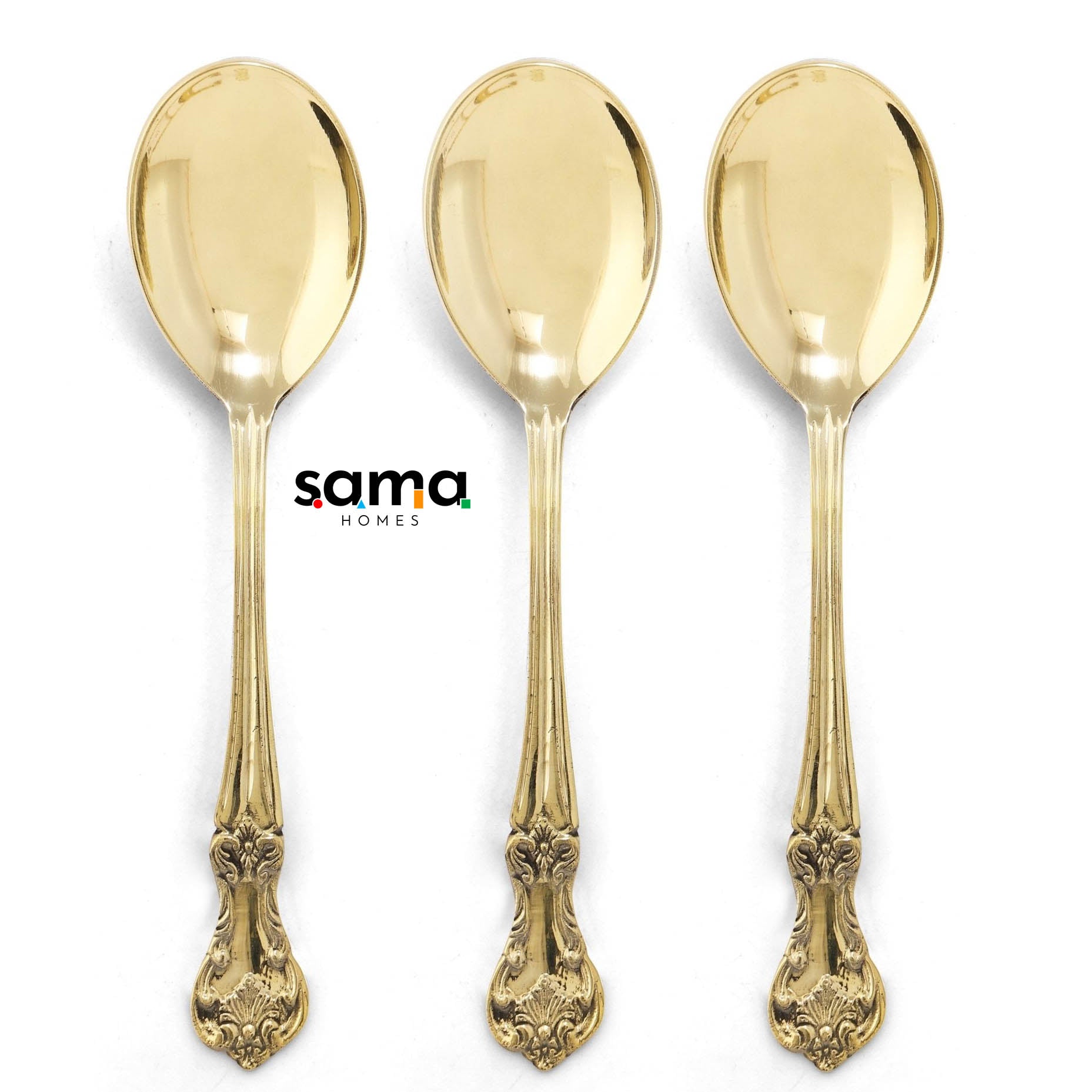 Brass Serving Spoon - Sama Homes - Image 2