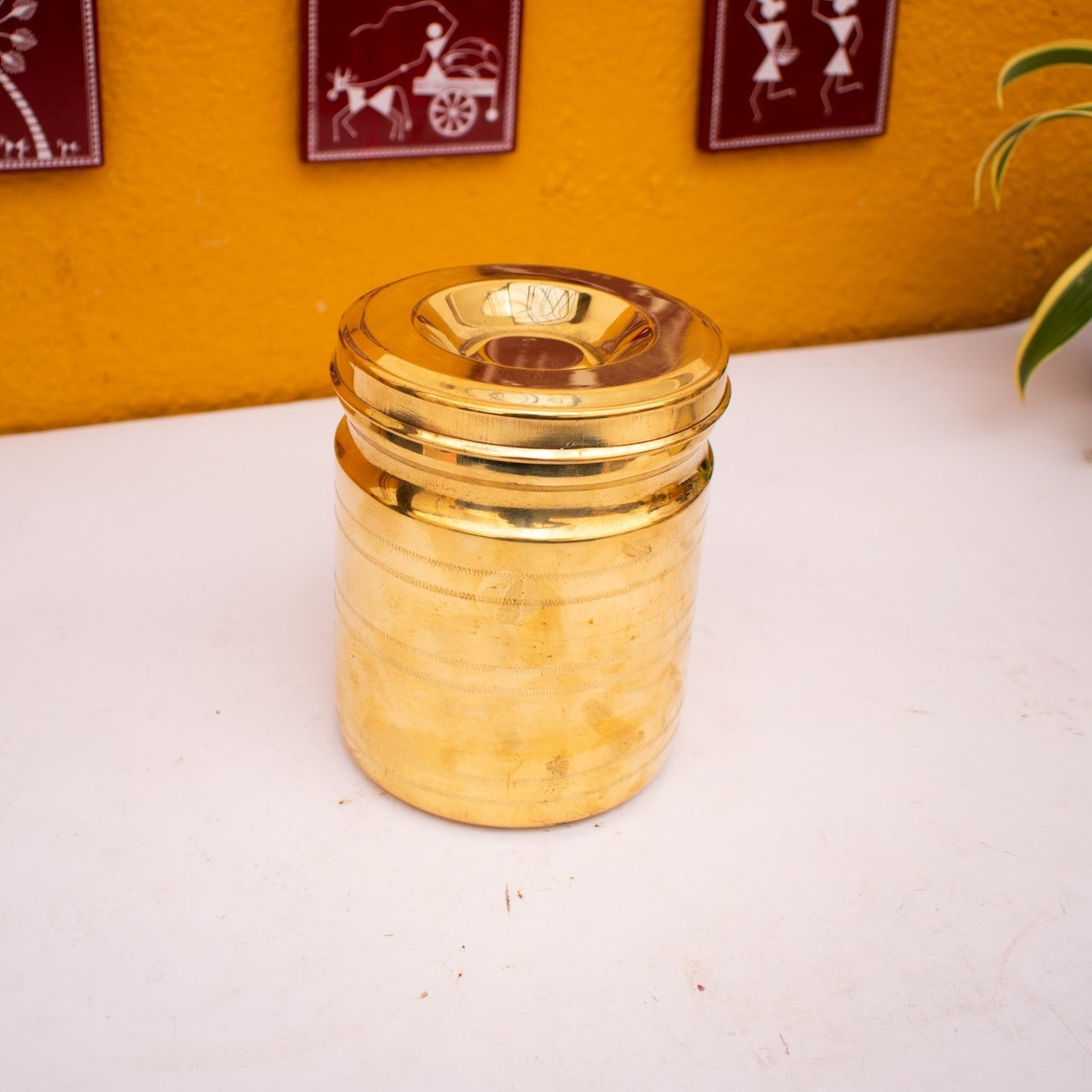 SAMA Homes - brass storage containers with tin coating