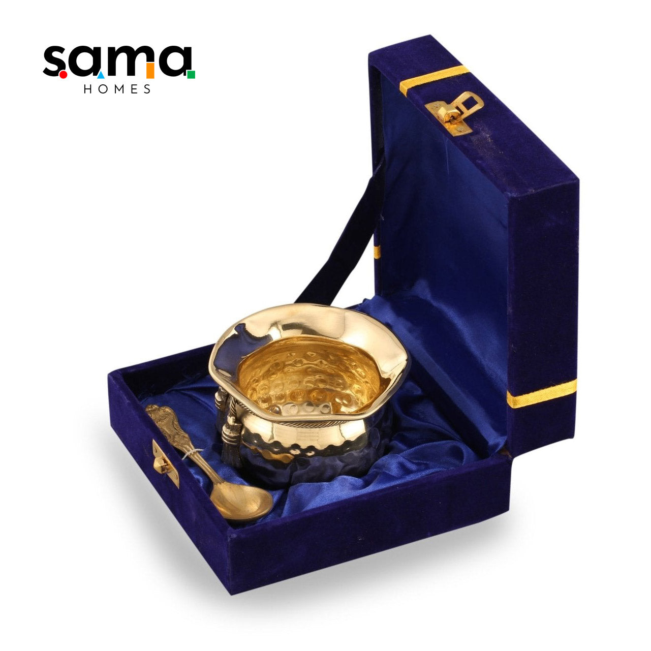 SAMA Homes - brass tie bowl with velvet box