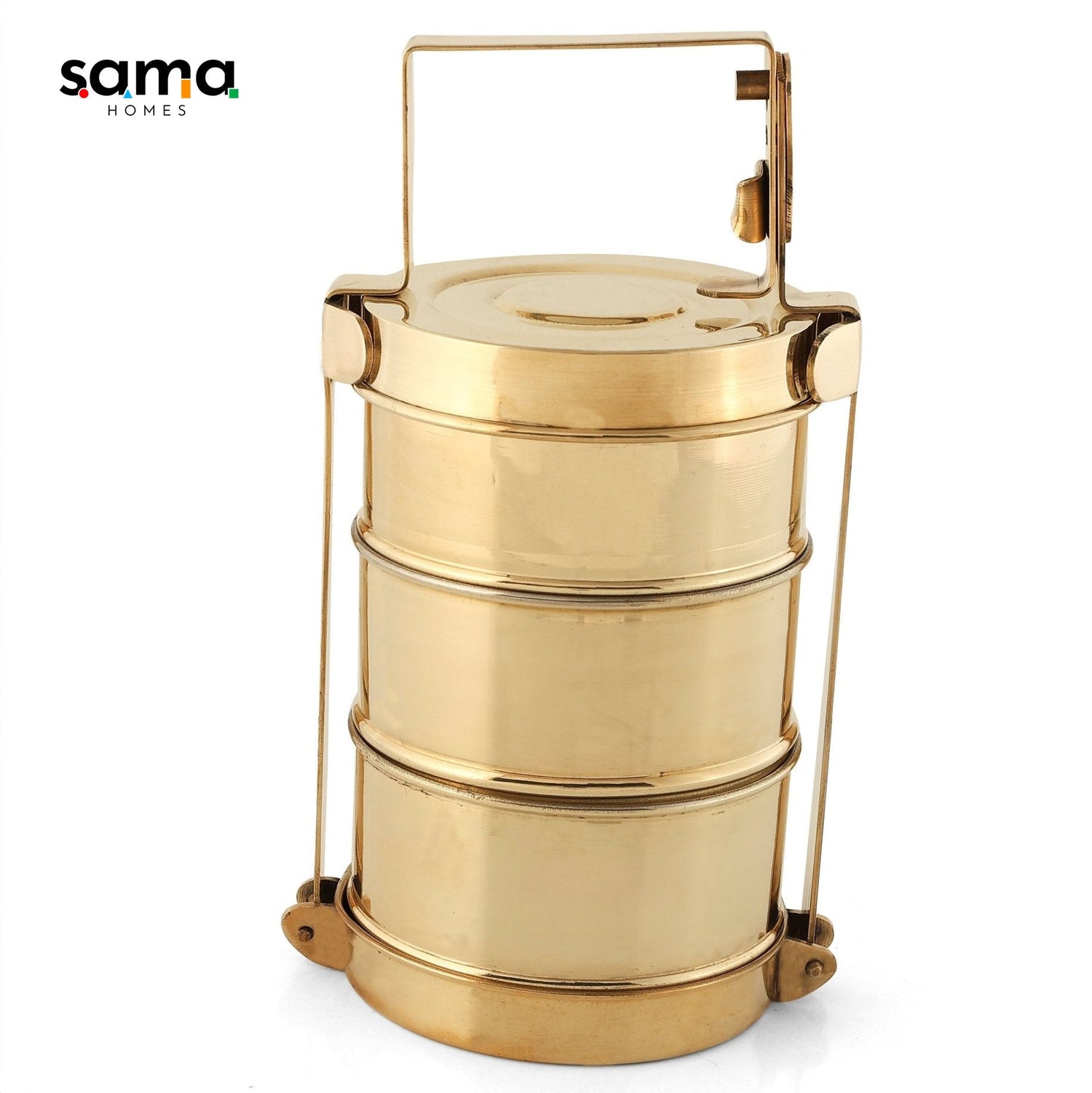 Brass Tiffin Box / Lunch Box - Sama Homes