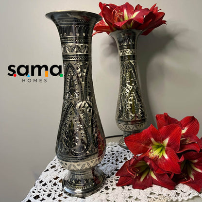Brass Handcrafted Flower Vase - 14 Inch - Sama Homes