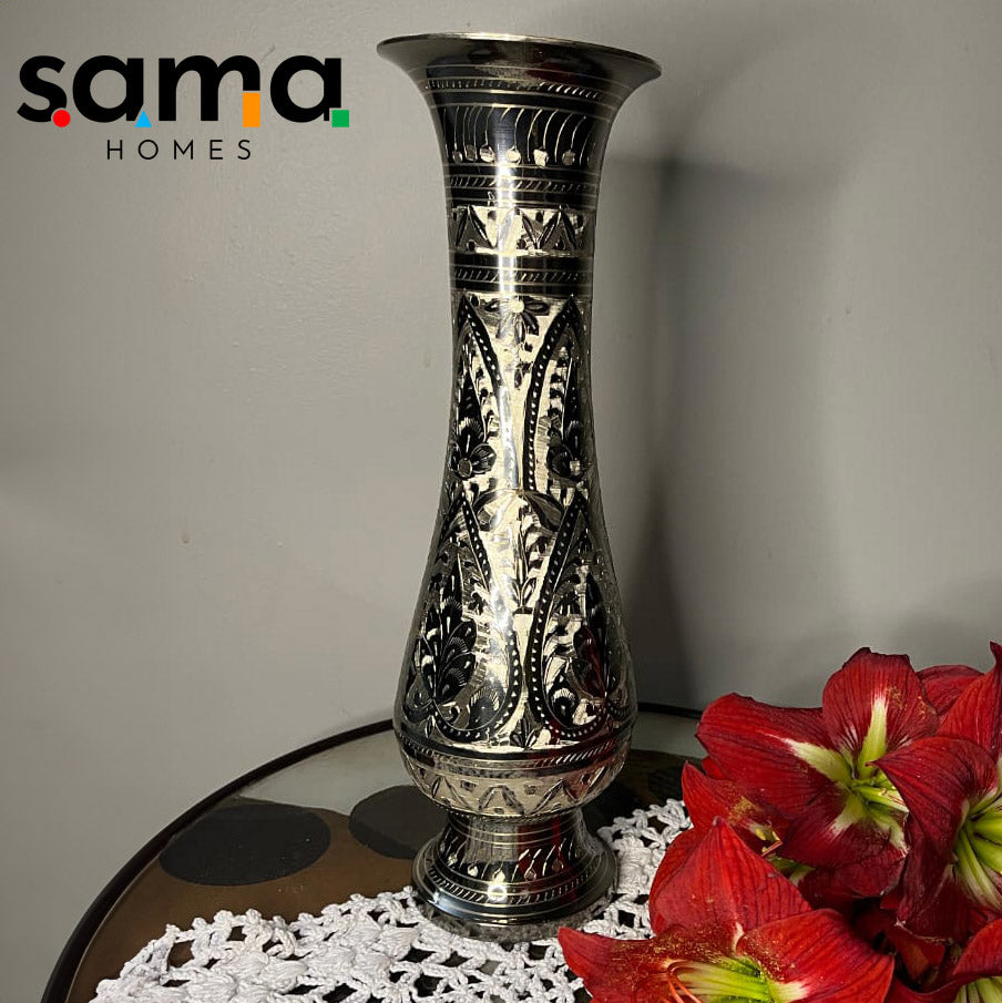 Brass Handcrafted Flower Vase - 14 Inch - Sama Homes - Image 4