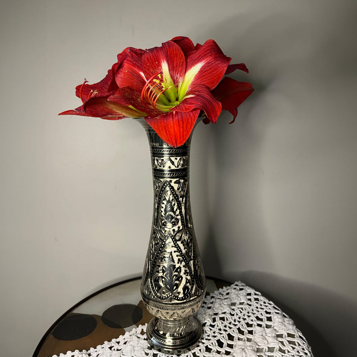 Brass Handcrafted Flower Vase - 14 Inch - Sama Homes - Image 5