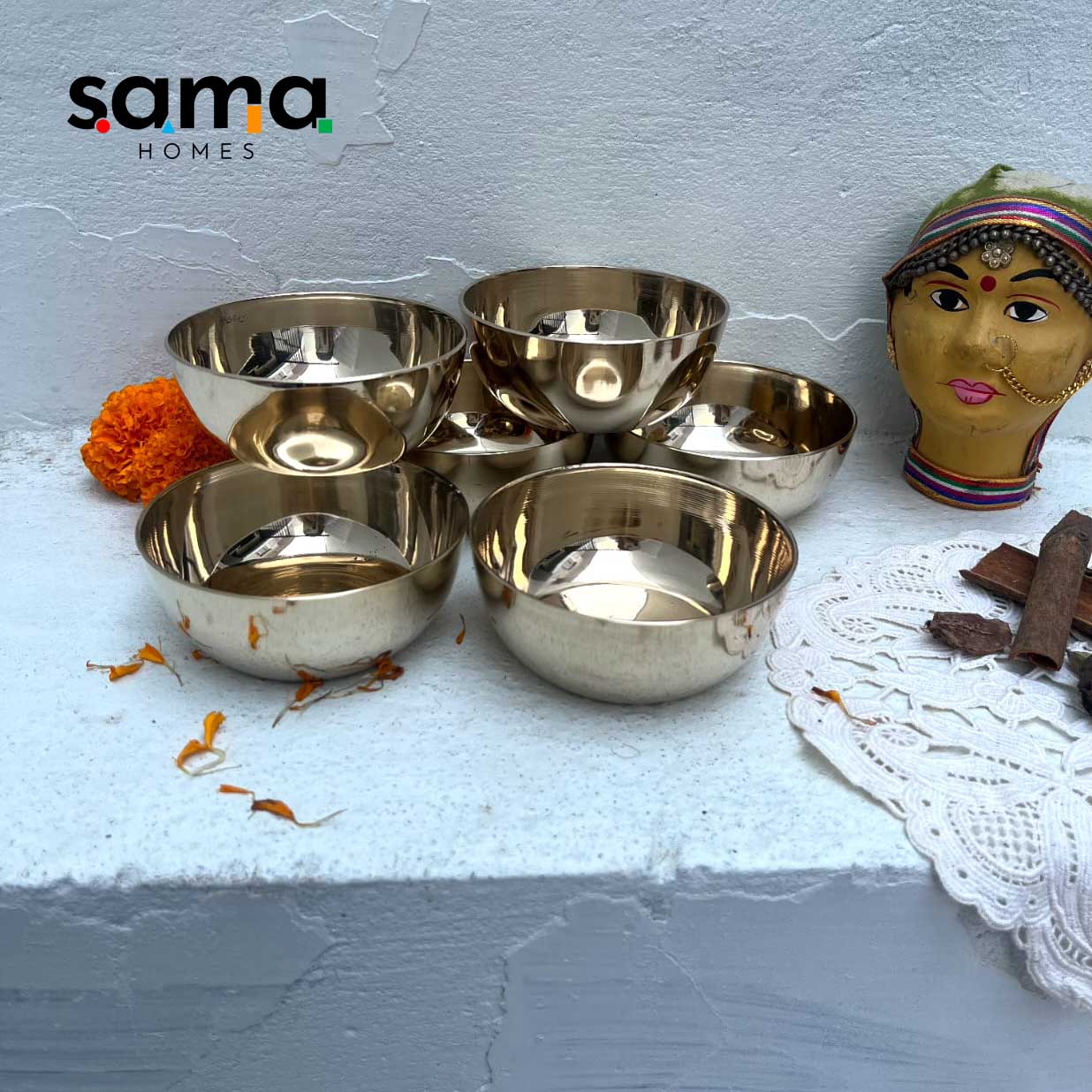 SAMA Homes - bronze kansa bowls or katori
