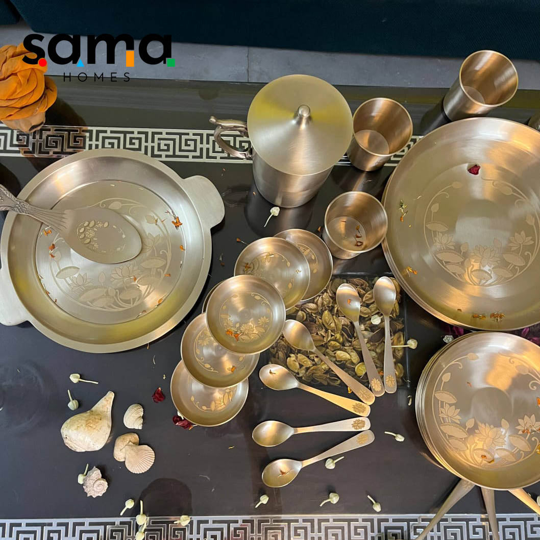 SAMA Homes - bronze kansa dinner set 51 piece