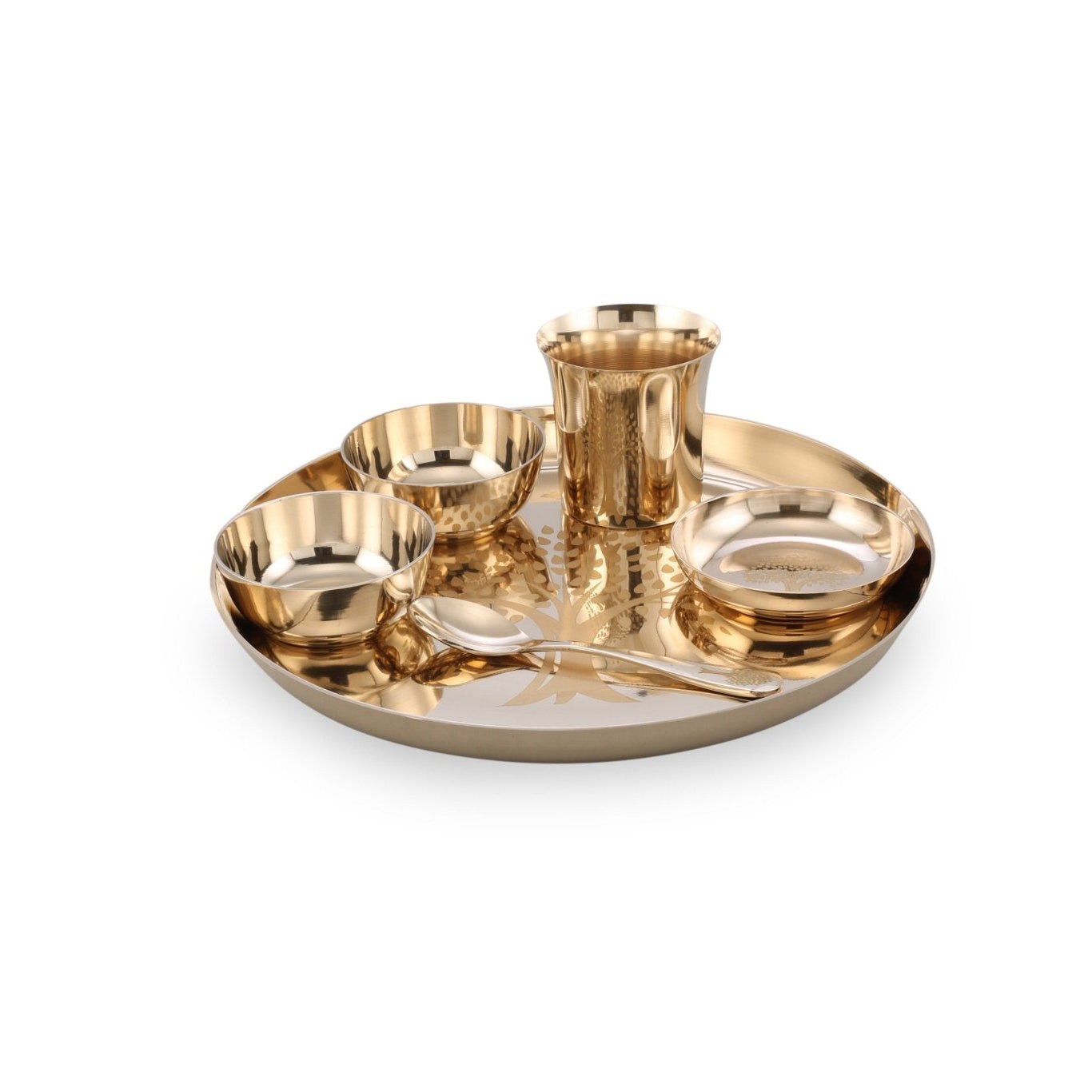 SAMA Homes - bronze kansa dinner set engraved glossy
