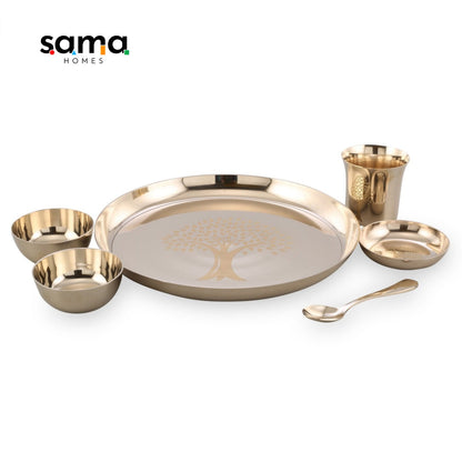 SAMA Homes - bronze kansa dinner set engraved glossy