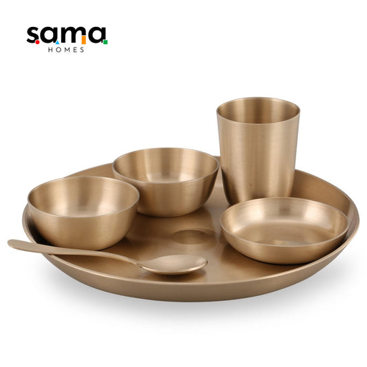 SAMA Homes - bronze kansa dinner set matte finish