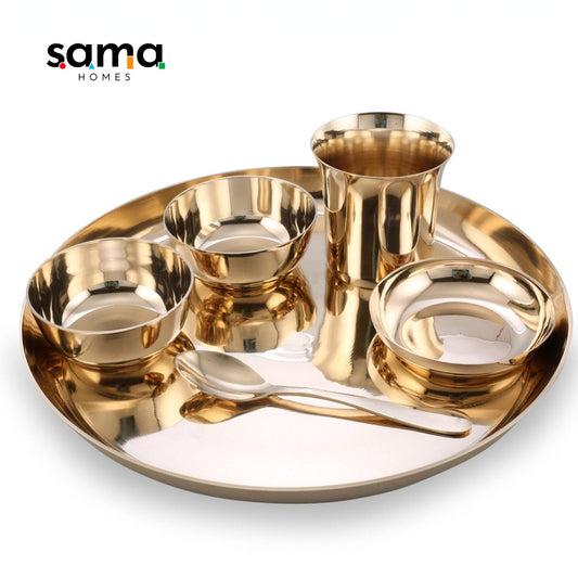 SAMA Homes - bronze kansa dinner set plain glossy