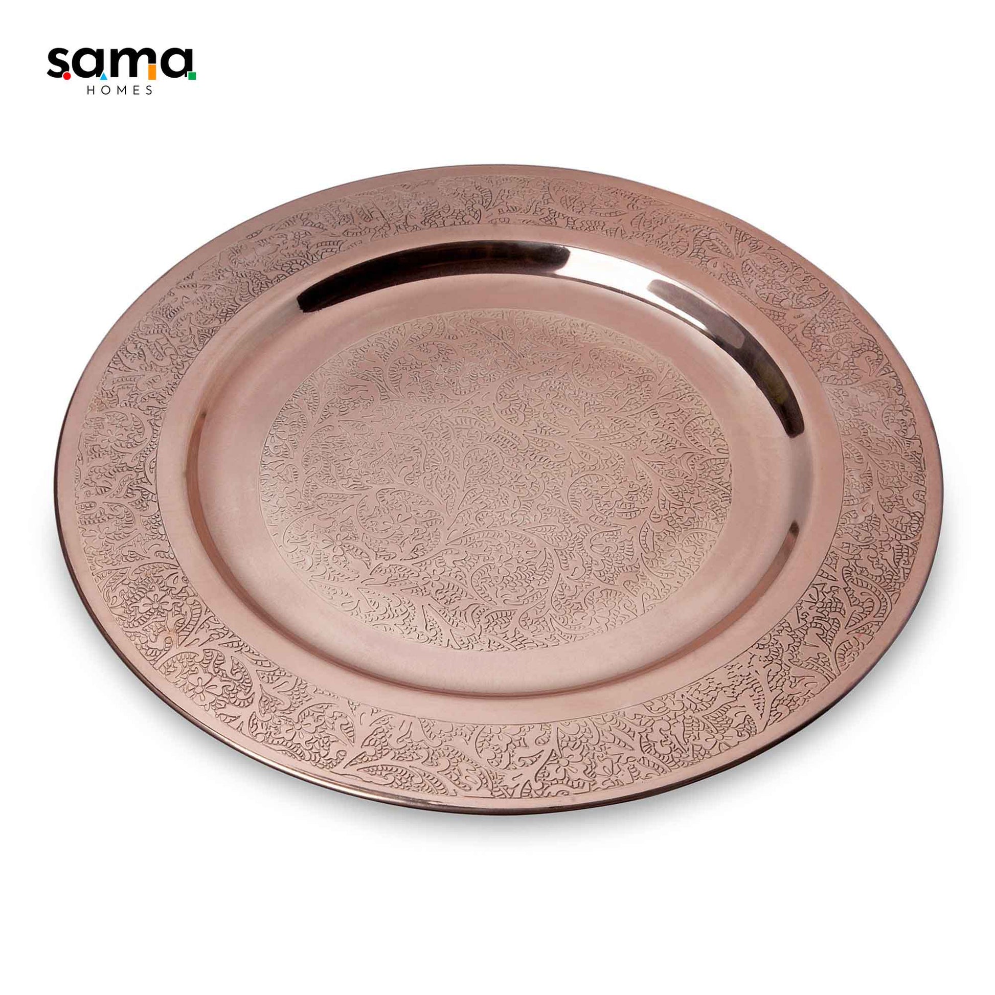 SAMA Homes - copper etched charger plate 13inch