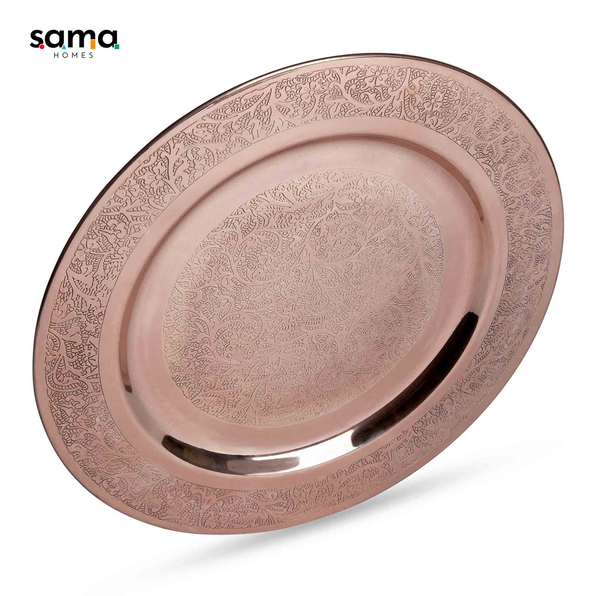 SAMA Homes - copper etched charger plate 13inch