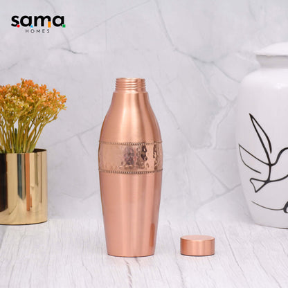 SAMA Homes - pure copper water bottle dolphin design half hammered half matt capacity 950ml
