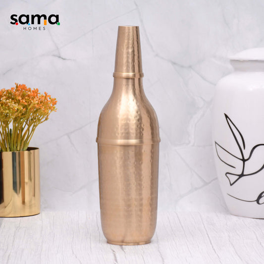 SAMA Homes - beautifullly designed half hammered brass matt finished champagne bottle case with elegant design