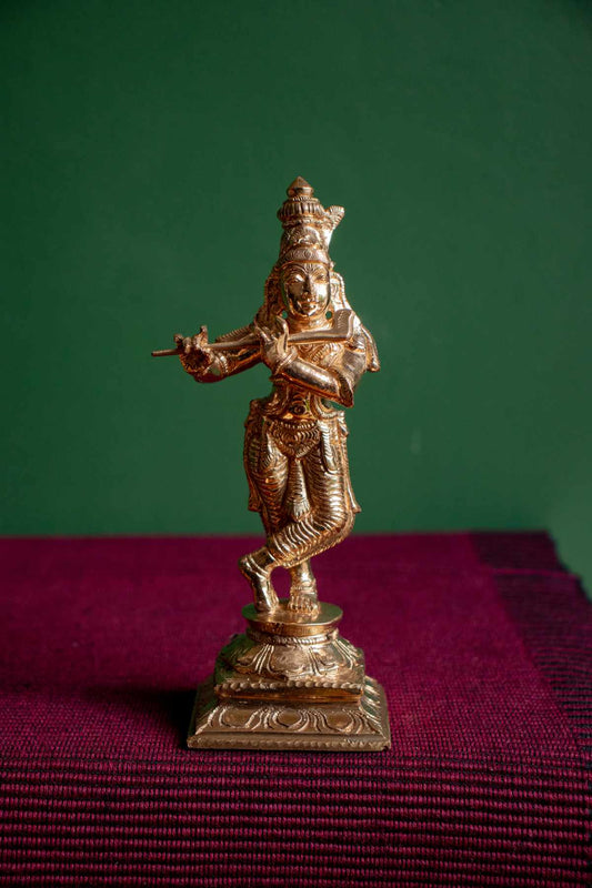 SAMA Homes - krishna with flute panchaloha idol