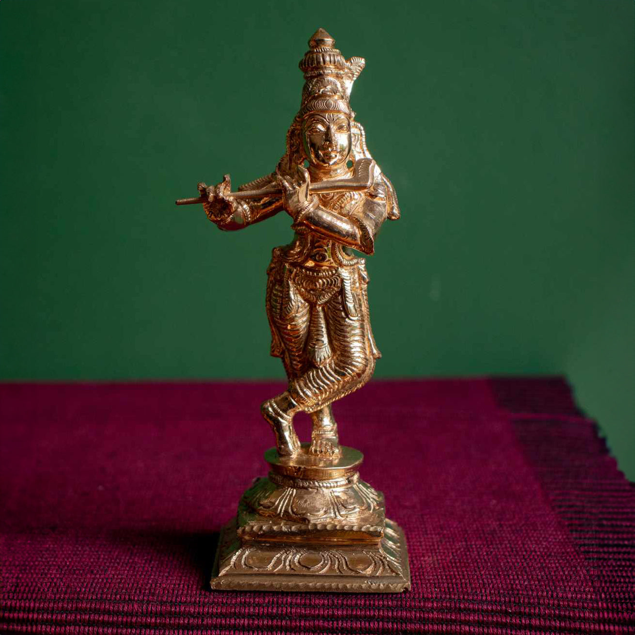 SAMA Homes - krishna with flute panchaloha idol