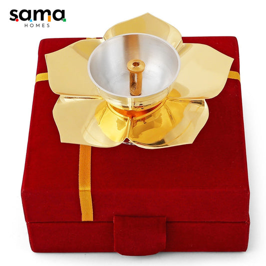 SAMA Homes - lotus deepak with velvet box