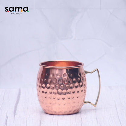 SAMA Homes - beautifully designed pure copper hammered moscow mule mug for drinking water beer and cocktails 1
