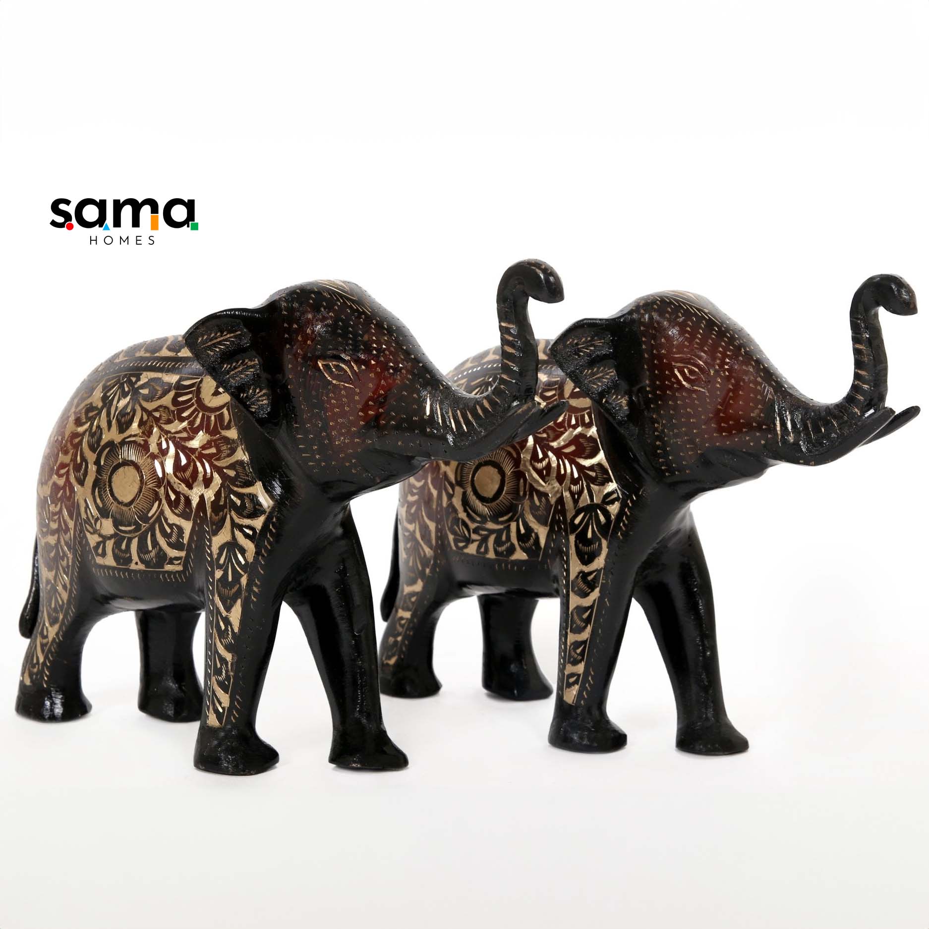 SAMA Homes - set of 2 brass elephant